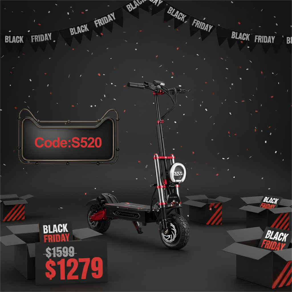 BOYUEDA S5-11 Mountain E-Scooter Bluetooth Display with Steering Damper